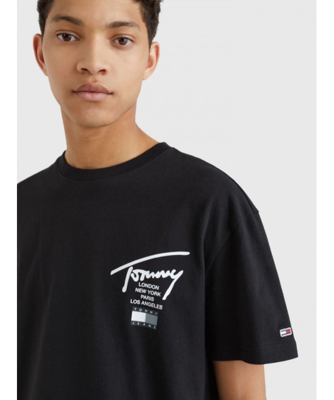 Tee shirt Tommy Hilfiger homme avec signature logo en coton recyclé. DM0DM12851 FIESTA CONCEPT STORE