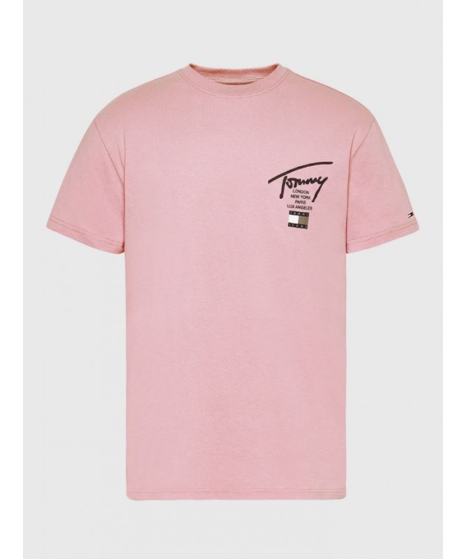 Tee shirt Tommy Hilfiger homme avec signature logo en coton recyclé. DM0DM12851 FIESTA CONCEPT STORE