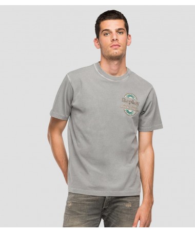 T-shirt ras-du-cou homme en jersey de pur coton teinture pièce. M6150 .000.23312E FIESTA CONCEPT STORE