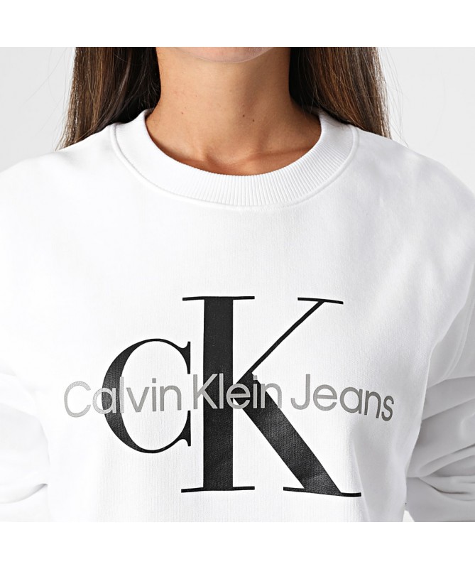 Pull Calvin Klein pour femme. Nouvelle Collection Calvin Klein Jeans 2022. Logo + monogramme sur la poitrine. J20J219140 FIESTA