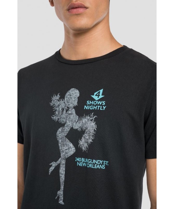 T-shirt Replay ras-du-cou homme en jersey à fibres libérées de pur coton. 
M6020 .000.22662G fiesta