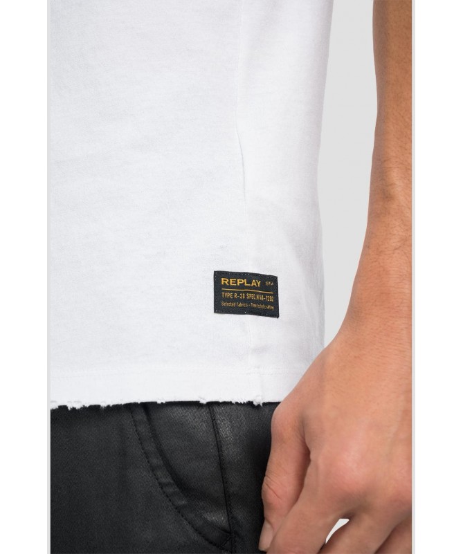 T-shirt Replay ras-du-cou homme en jersey à fibres libérées de pur coton. 
M6023 .000.22662G Fiesta