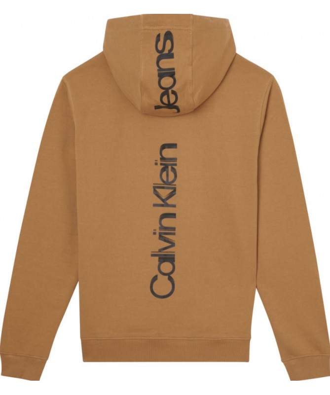 Sweatshirt à capuche Calvin Klein avec logo collé sur le devant, le dos et l'arrière et la capuche. J30J320043 FIESTA