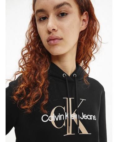 Pull à capuche Calvin Klein pour femme avec logo sur la poitrine J20J218103 FIESTA
